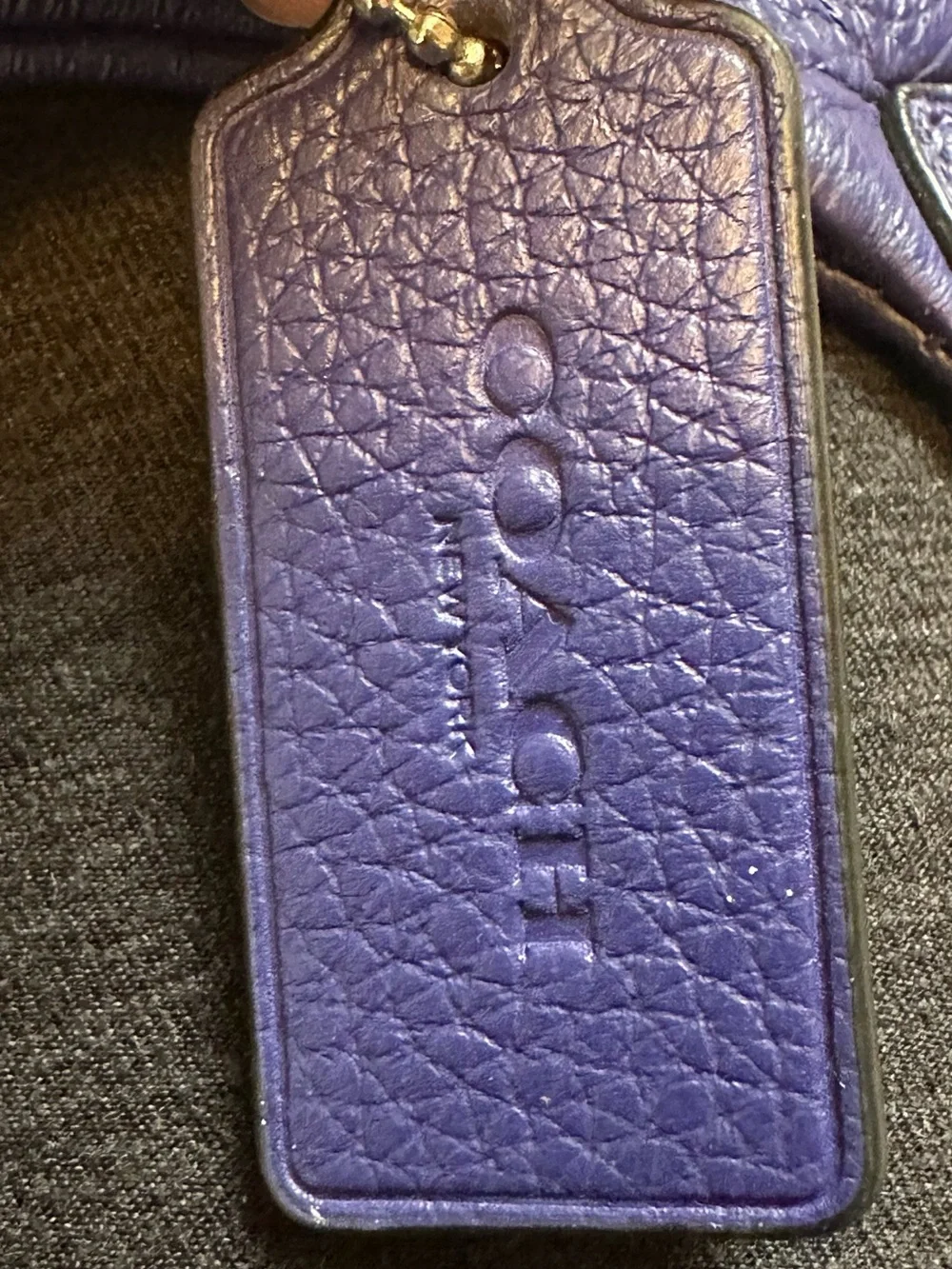 Coach Grape Purple Vale Pebbled Leather Belt Bag Sling GUC